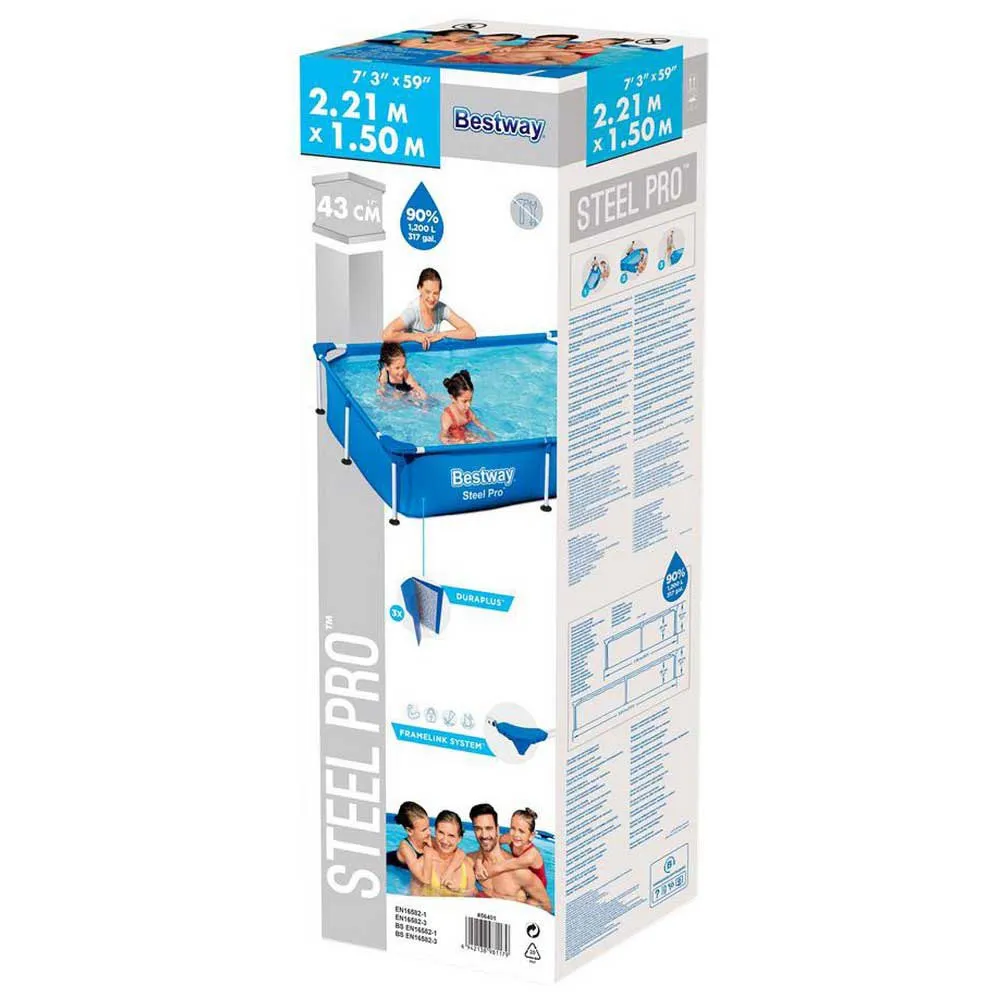 Bestway Splash 225x150x43 Cm Rørbasseng, Blue, 1200L
