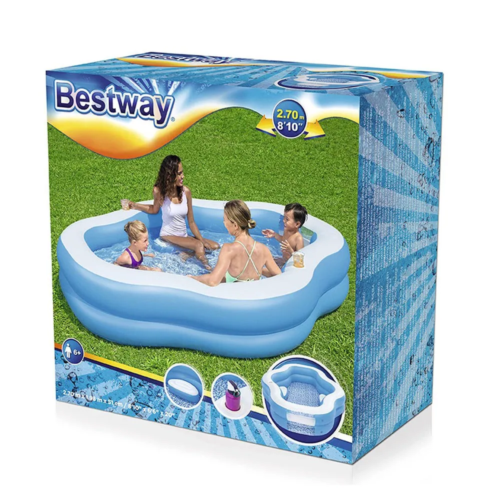 Bestway Splashview 270x198x51 Cm Rektangulært Oppblåsbart Basseng unisex, Blue / white, 821L
