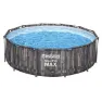 Bestway Steel Pro Max Ø 366x100 Cm Stål Rundt Overjordisk Basseng, Grey / blue, 9150L