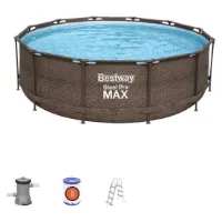 Bestway Steel Pro Max Rattan Ø 366x100 Cm Stål Rundt Overjordisk Basseng unisex Bestway Steel Pro Max Rattan Ø 366x100 Cm Stål Rundt Overjordisk Basseng unisex