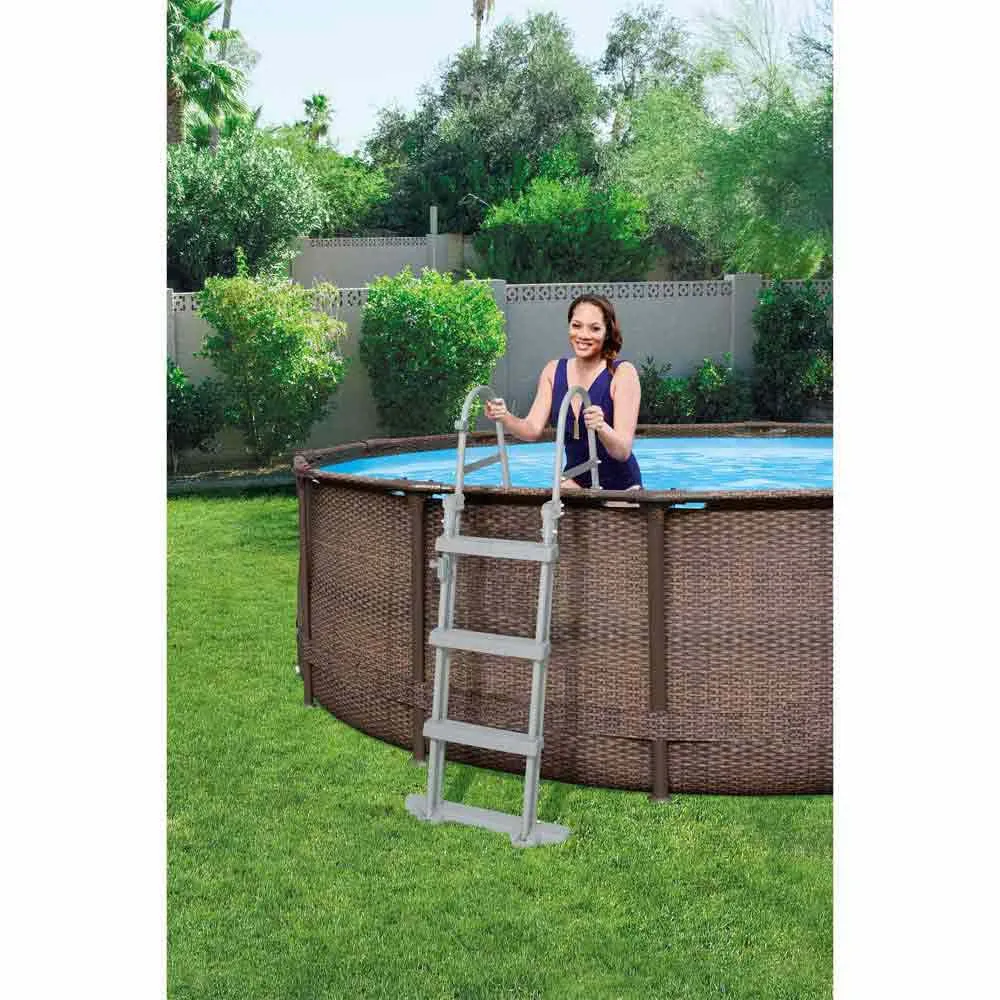 Bestway Steel Pro Max Rattan Ø 366x100 Cm Stål Rundt Overjordisk Basseng unisex, Brown / blue, 9150L Bestway Steel Pro Max Rattan Ø 366x100 Cm Stål Rundt Overjordisk Basseng unisex, Brown / blue, 9150L