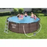 Bestway Steel Pro Max Rattan Ø 366x100 Cm Stål Rundt Overjordisk Basseng unisex, Brown / blue, 9150L