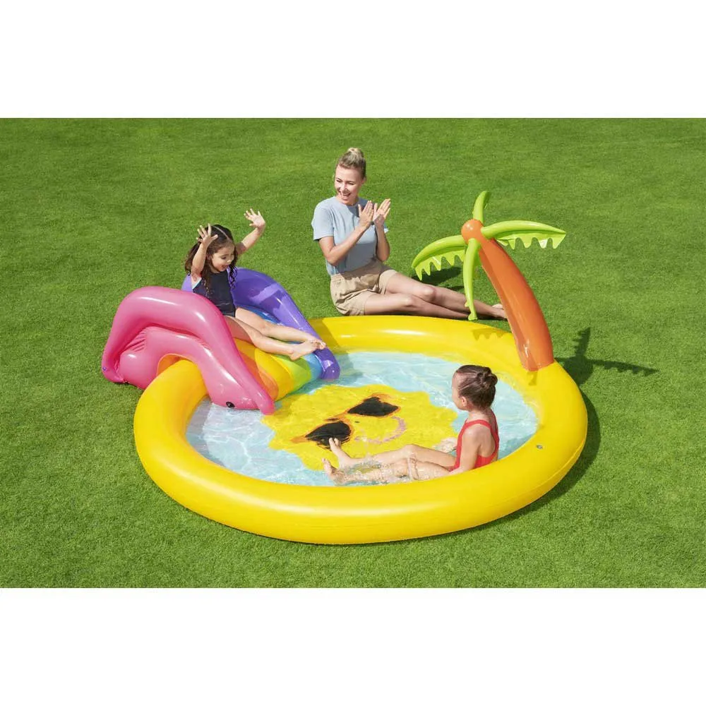 Bestway Sunnyland Splash 237x201x104 Cm Rundt Oppblåsbart Basseng unisex, Yellow / blue, 59L