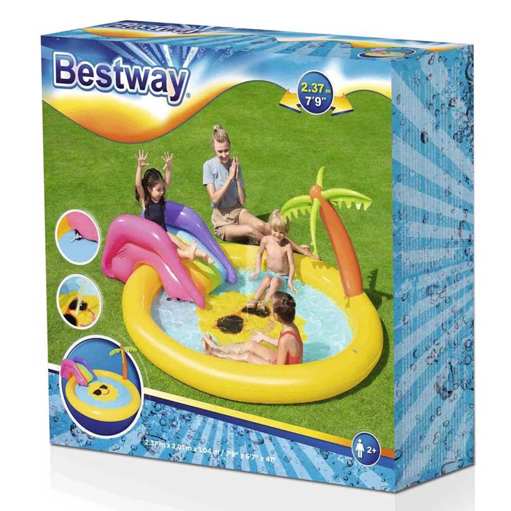 Bestway Sunnyland Splash 237x201x104 Cm Rundt Oppblåsbart Basseng unisex, Yellow / blue, 59L