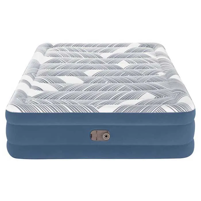 Bestway Tritech Queen Reinforced I-beam Dobbel Luftmadrass Med Innebygd Pumpe, Blue / grey, 203 x 152 x 46cm