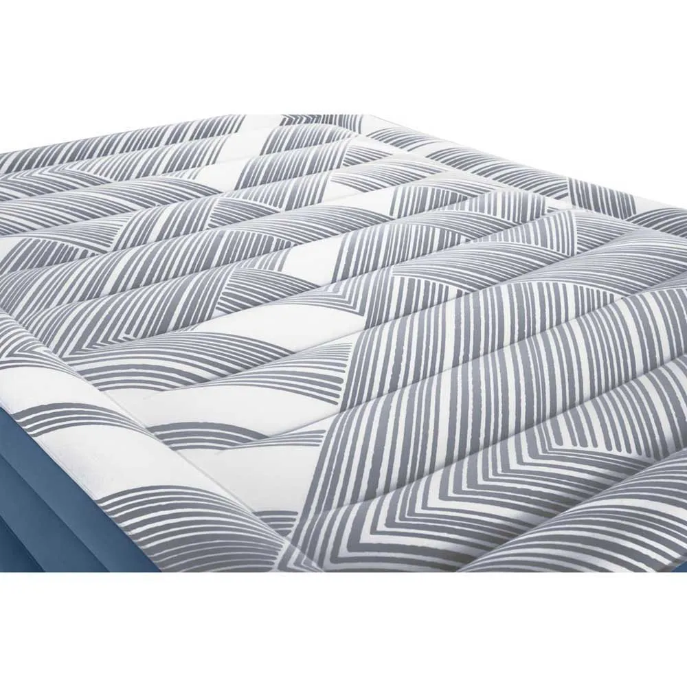 Bestway Tritech Queen Reinforced I-beam Dobbel Luftmadrass Med Innebygd Pumpe, Blue / grey, 203 x 152 x 46cm