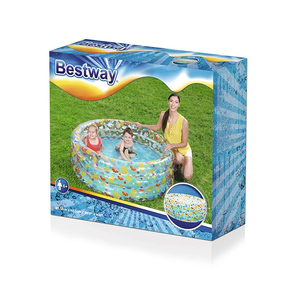 Bestway Tropical Play Ø150x53 Cm Rund Oppblåsbar Basseng unisex, Clear, 445L