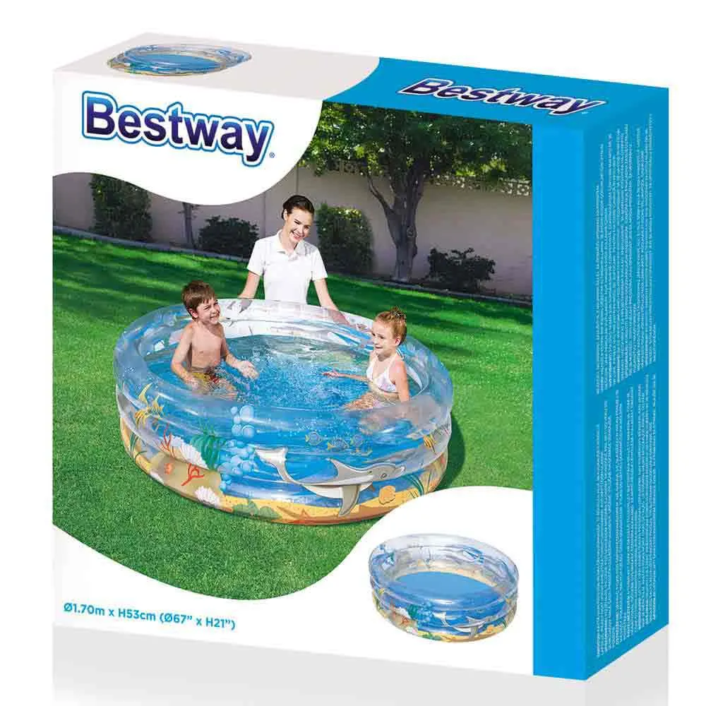 Bestway Tropical Play Ø170x53 Cm Rund Oppblåsbar Basseng unisex, Clear, 697L