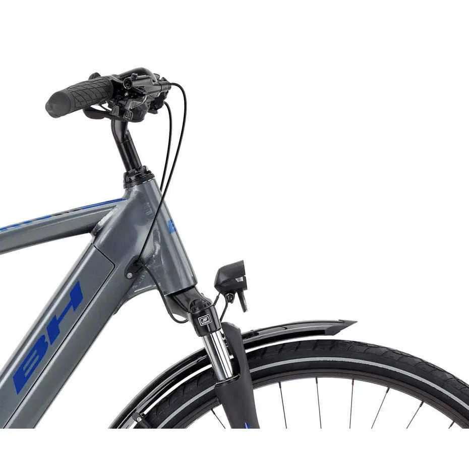 BH Bikes Atom City Bh1e 700c Acera 2023 Elektrisk Sykkel, Silver / blue / silver, M, 500Wh, Elsykkel