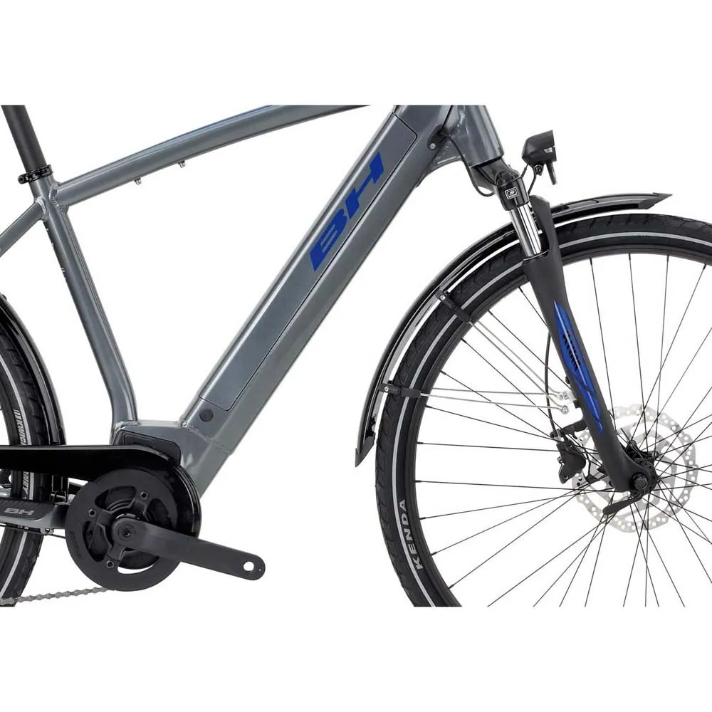 BH Bikes Atom City Bh1e 700c Acera 2023 Elektrisk Sykkel, Silver / blue / silver, M, 500Wh, Elsykkel