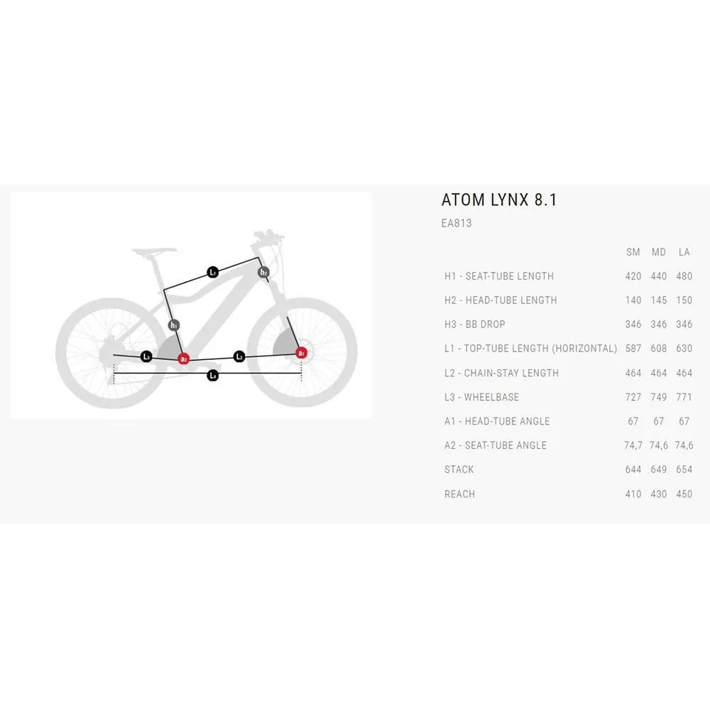 BH Bikes Atom Lynx 8.1 Bh1e 29´´ Deore 2023 Elektrisk Terrengsykkel, Black / silver / black, L, 500Wh, Elsykkel BH Bikes Atom Lynx 8.1 Bh1e 29´´ Deore 2023 Elektrisk Terrengsykkel, Black / silver / black, L, 500Wh, Elsykkel