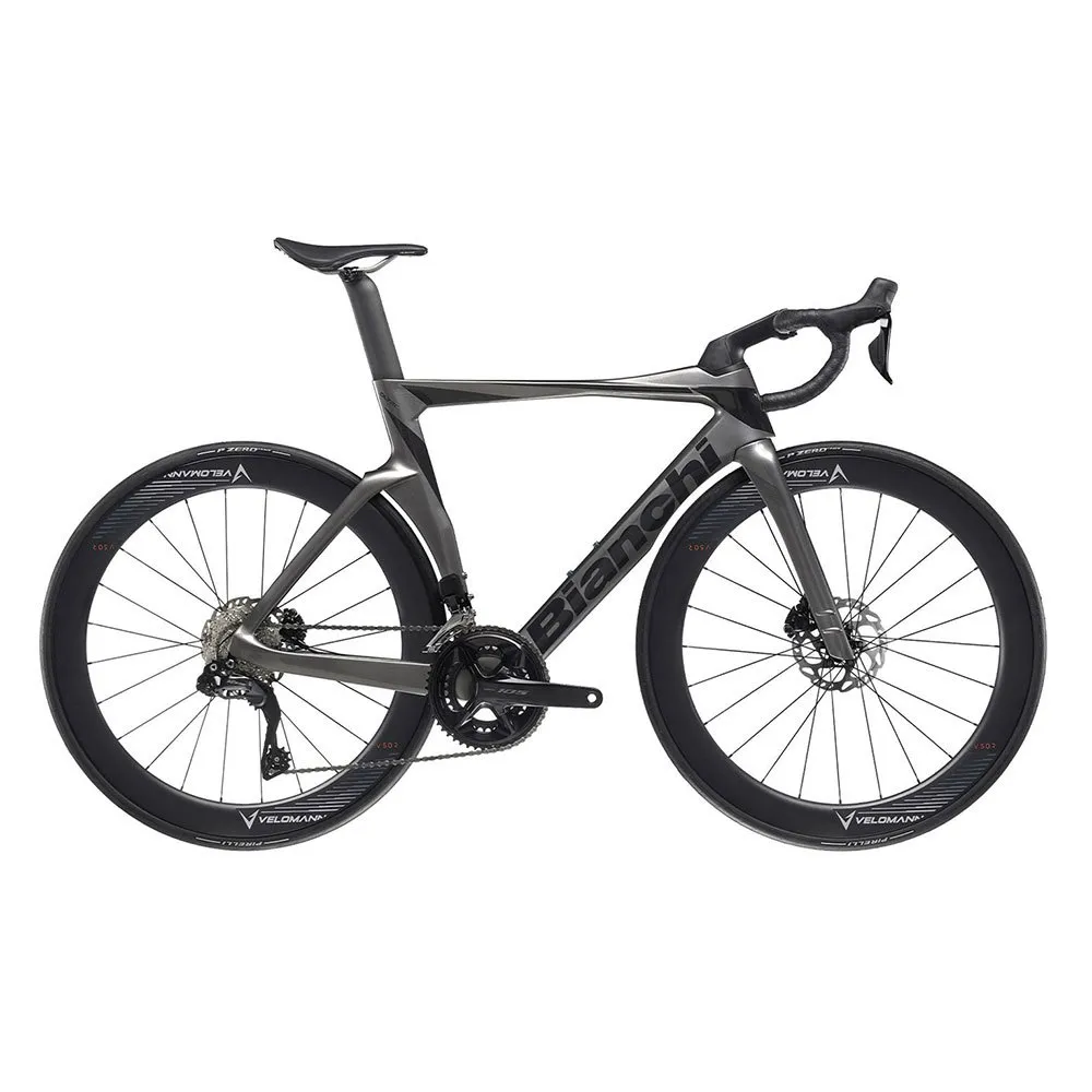 Bianchi Oltre 105 Di2 2023 Landeveissykkel, Dark grey metal / graphite full glossy