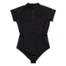 Billabong Tropic Kvinners Korthærmet Rashguard unisex, Black pebble, M