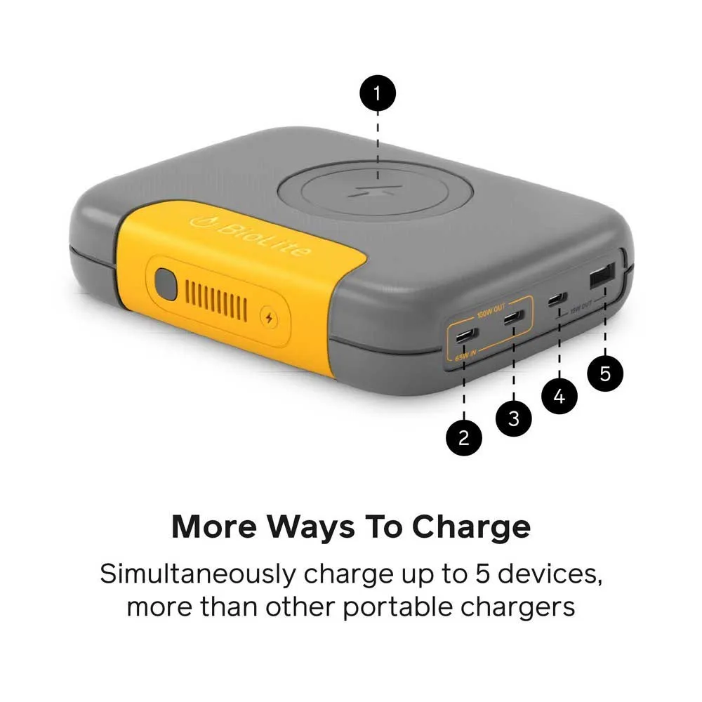 Biolite 100 Max Powerbank, Grey, One Size Biolite 100 Max Powerbank, Grey, One Size