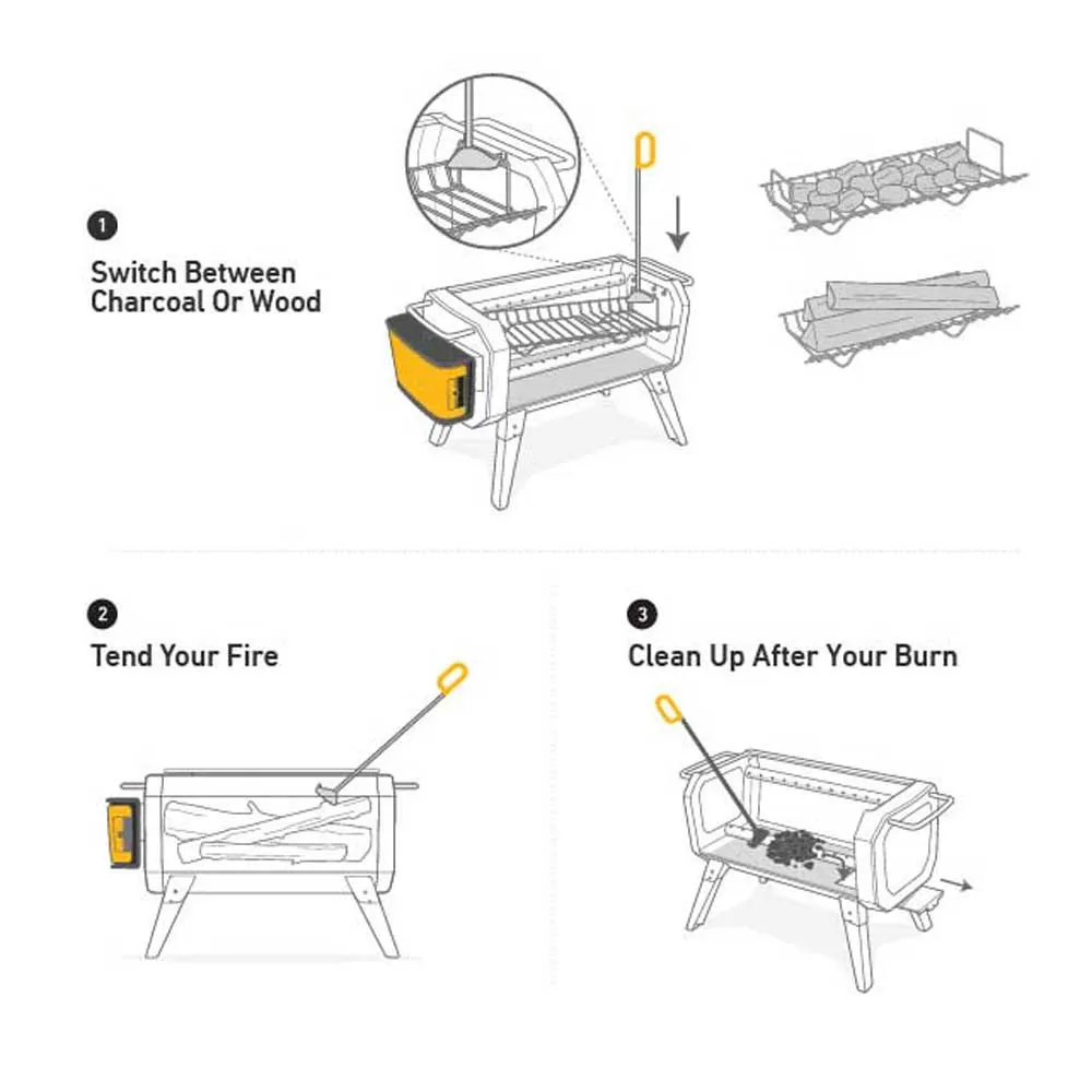 Biolite Bålgrillredskap, Steel/oran, One Size
