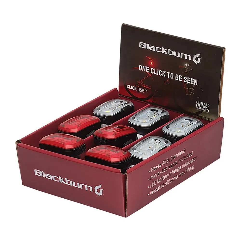 Blackburn Click Usb 8 Units Sykkellyktesett, Black, One Size