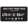 Blackburn Grid2´fer Frontlys, Black / white, 175 Lysstyrker