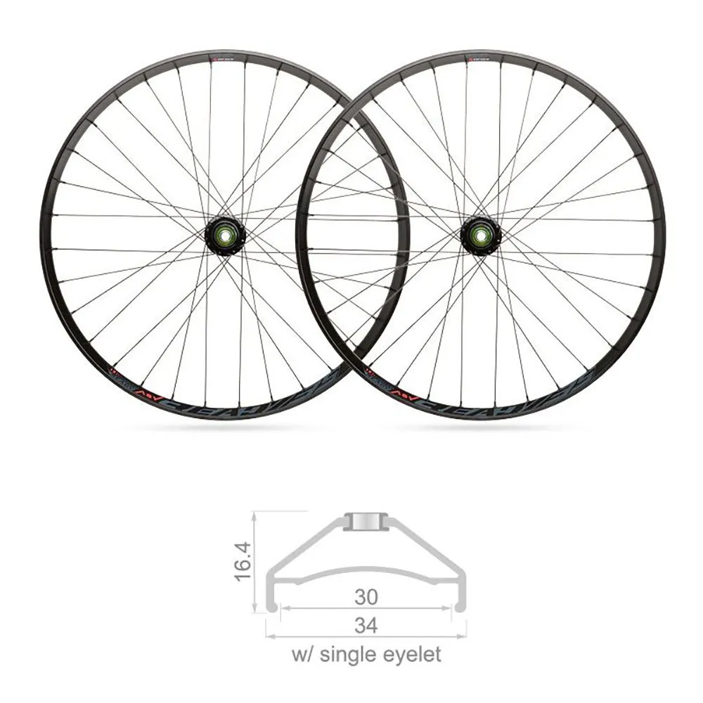 Blackjack 27.5´´ 30 Mm 6b Disc Tubeless Mtb-hjulsett, Black, 15 x 100 / 12 x 142mm, Shimano/Sram HG