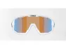 Bliz Fusion Small (25) sykkelbriller coral/orange mirror blue lens matte, Hvit/svart