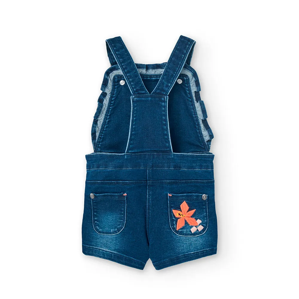 Boboli Denim Dungarees Knit Overall Boboli Denim Dungarees Knit Overall