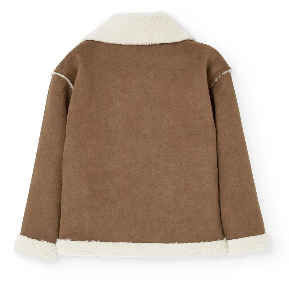 Boboli Double Face Parka, Leather, 10Y