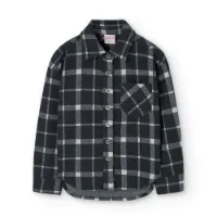 Boboli Knit Check Skjorte Med Lange Ermer