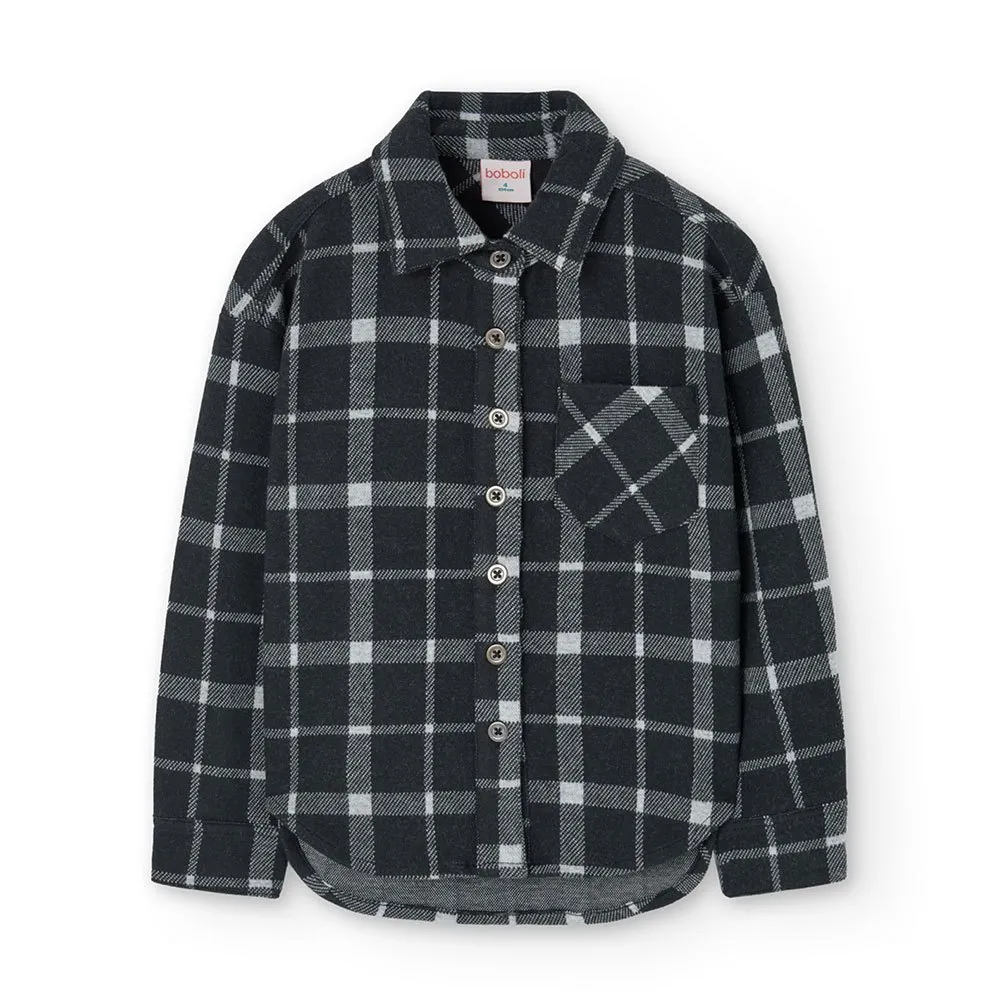 Boboli Knit Check Skjorte Med Lange Ermer Boboli Knit Check Skjorte Med Lange Ermer