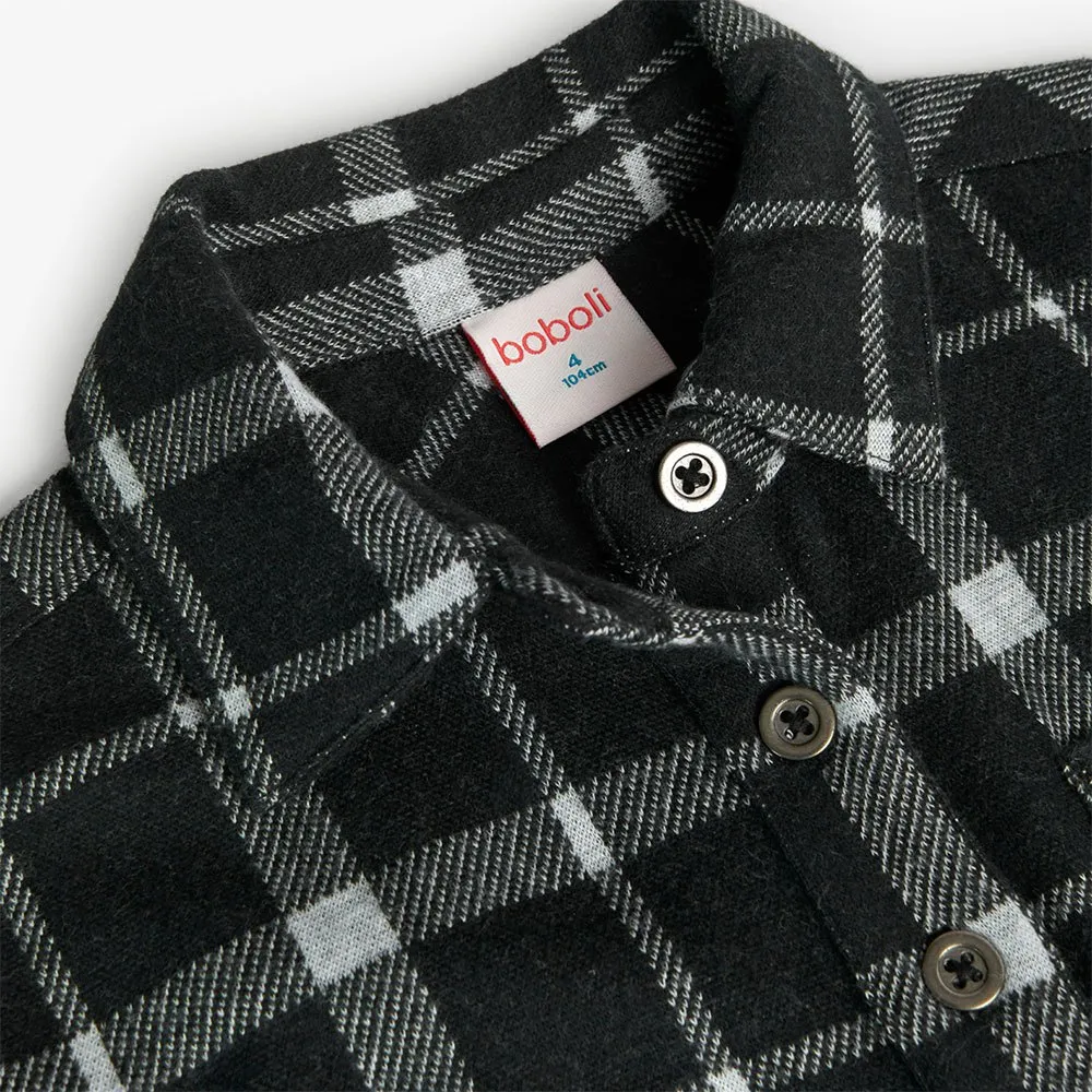 Boboli Knit Check Skjorte Med Lange Ermer Boboli Knit Check Skjorte Med Lange Ermer
