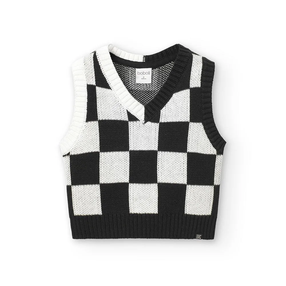 Boboli Knitwear Check Vest Boboli Knitwear Check Vest
