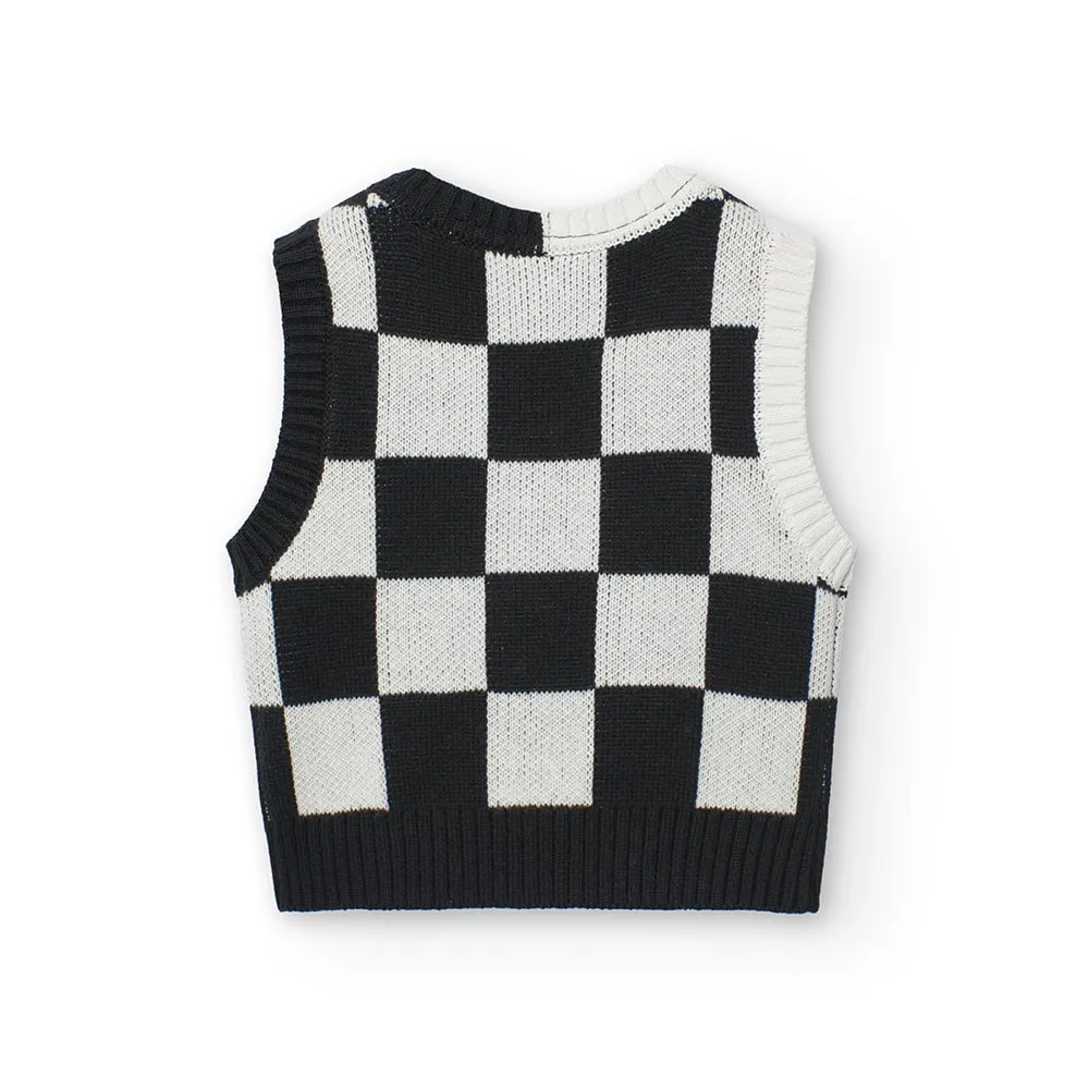 Boboli Knitwear Check Vest Boboli Knitwear Check Vest