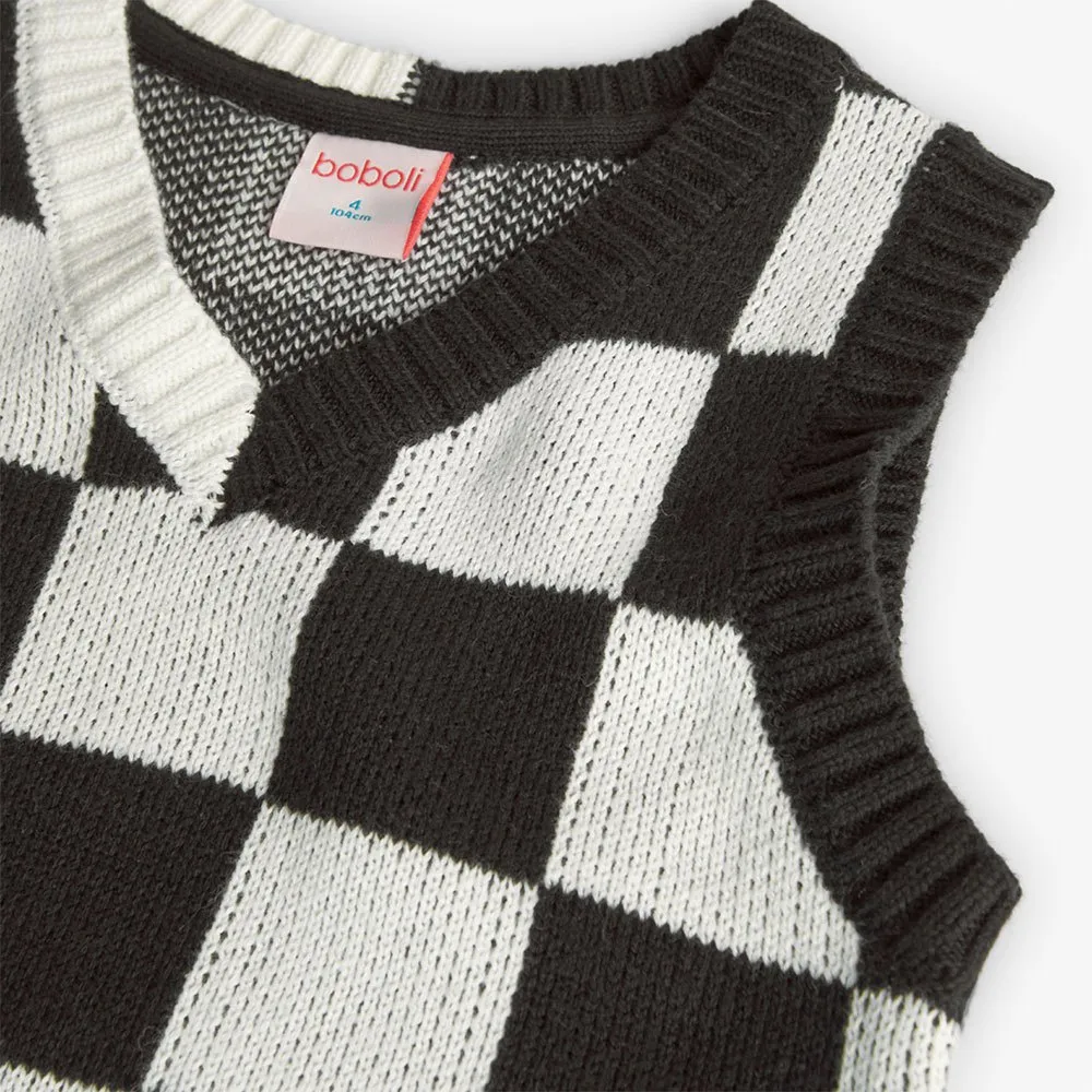 Boboli Knitwear Check Vest Boboli Knitwear Check Vest