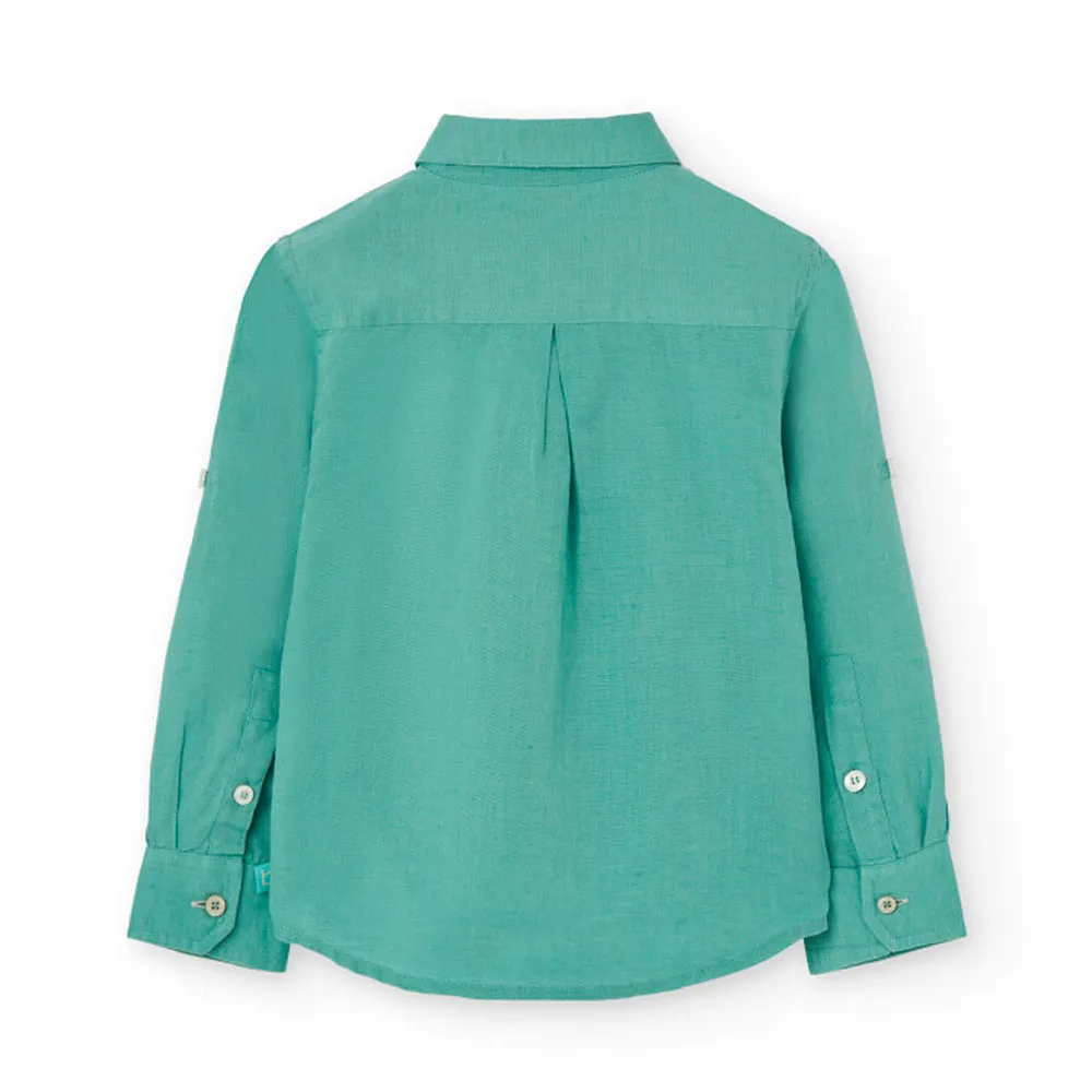 Boboli Linen Skjorte Med Lange Ermer Boboli Linen Skjorte Med Lange Ermer