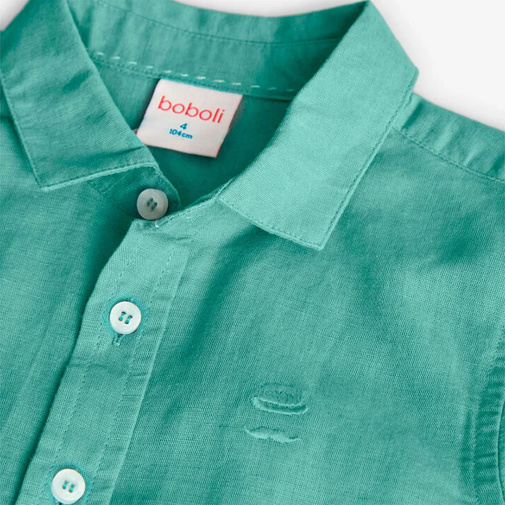 Boboli Linen Skjorte Med Lange Ermer Boboli Linen Skjorte Med Lange Ermer