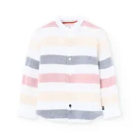 Boboli Linen Striped Skjorte Med Lange Ermer