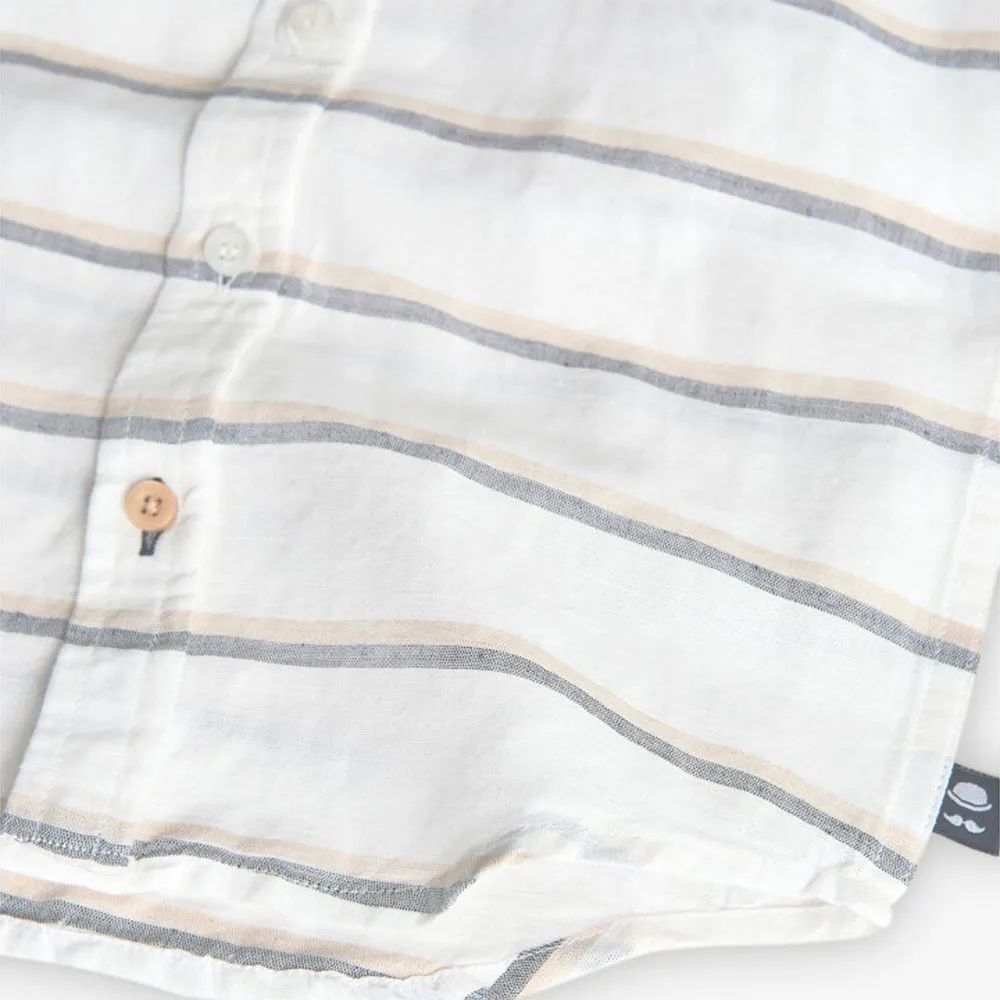 Boboli Linen Striped Skjorte Med Lange Ermer Boboli Linen Striped Skjorte Med Lange Ermer