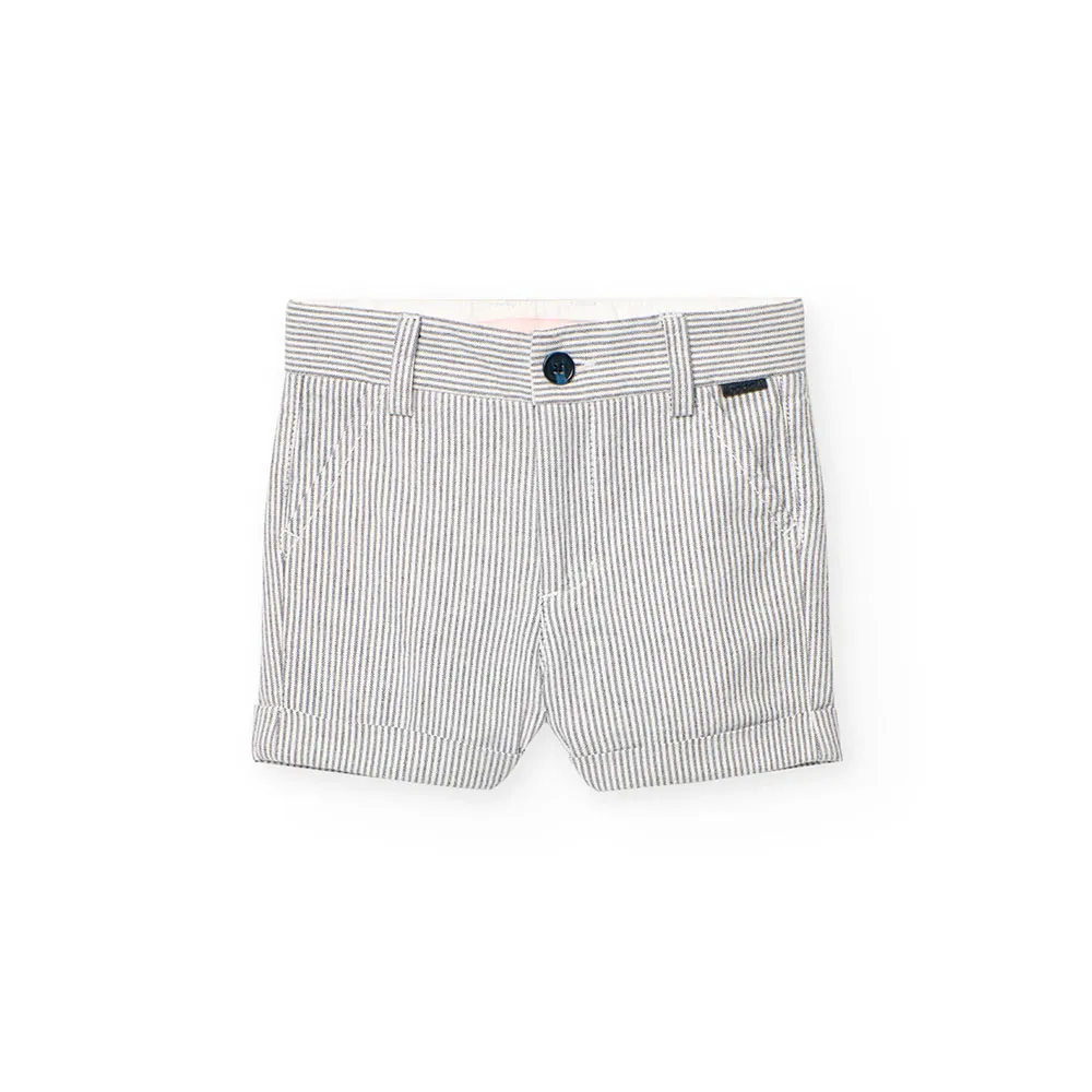 Boboli Oxford Striped Shorts Boboli Oxford Striped Shorts