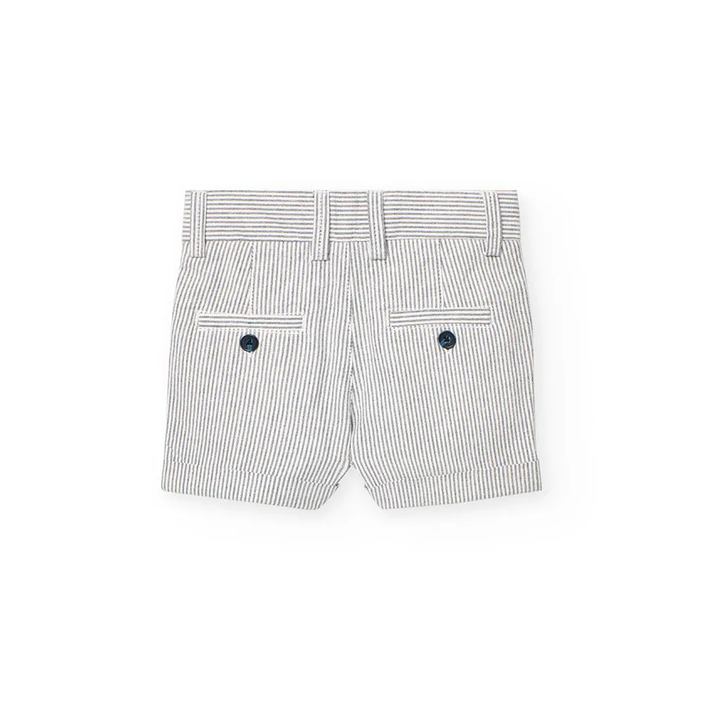 Boboli Oxford Striped Shorts Boboli Oxford Striped Shorts
