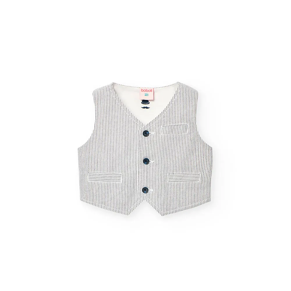 Boboli Oxford Striped Vest Boboli Oxford Striped Vest