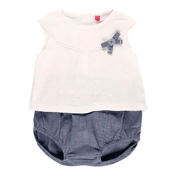Boboli Pack Knit Combined Kortskjorte Sett, Off white, 0MON Boboli Pack Knit Combined Kortskjorte Sett, Off white, 0MON