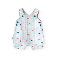 Boboli Poplin Dungarees Check Playsuit Boboli Poplin Dungarees Check Playsuit