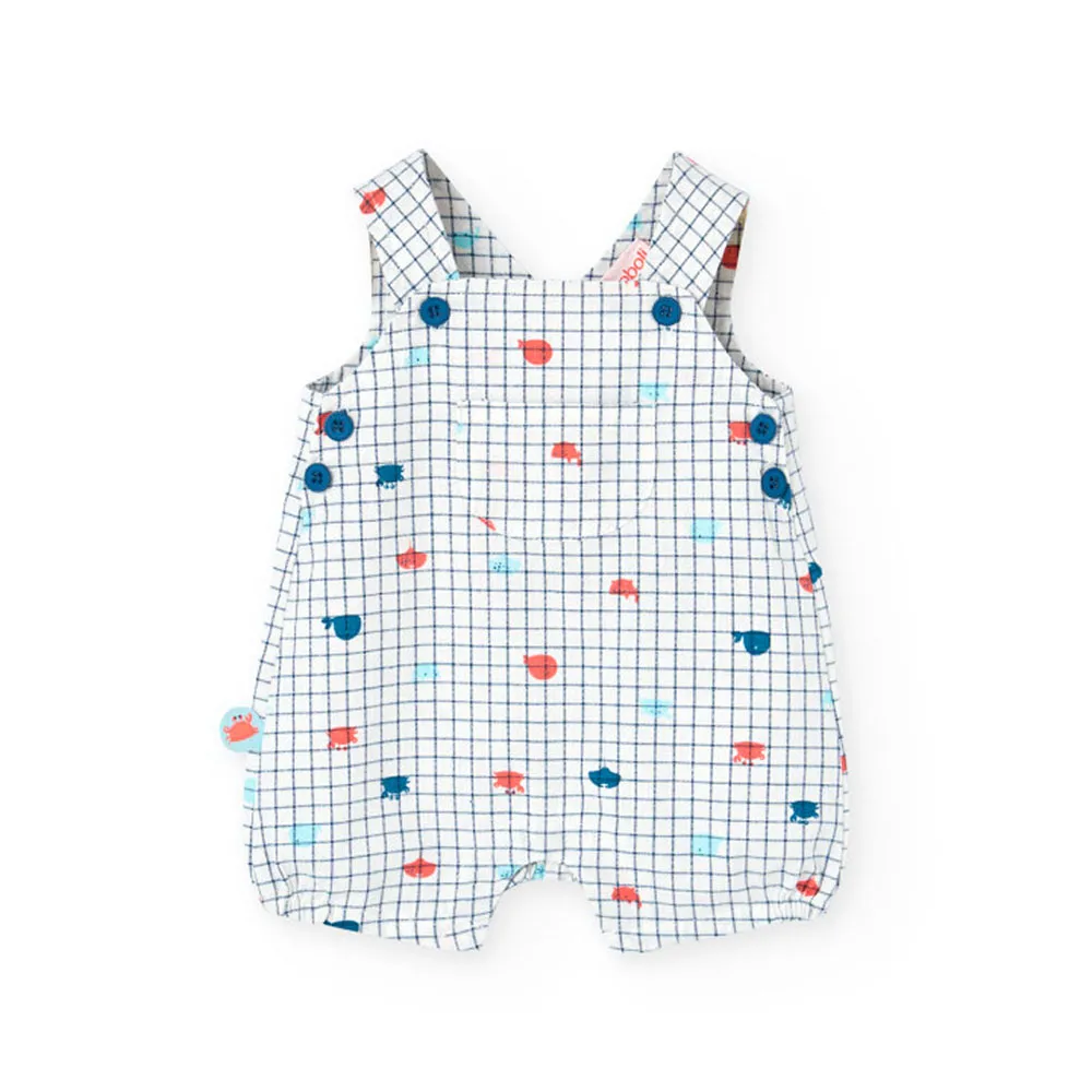 Boboli Poplin Dungarees Check Playsuit Boboli Poplin Dungarees Check Playsuit