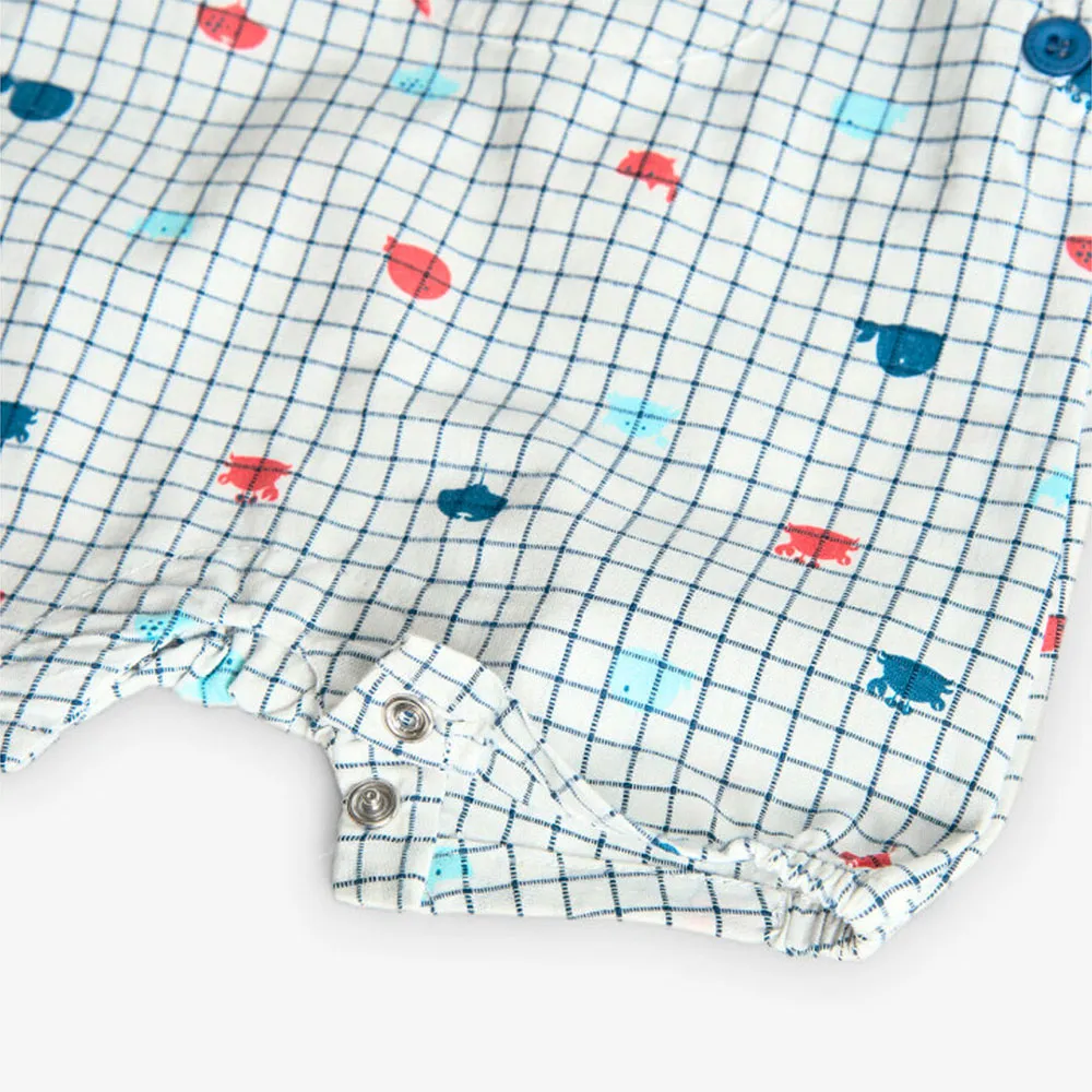 Boboli Poplin Dungarees Check Playsuit Boboli Poplin Dungarees Check Playsuit