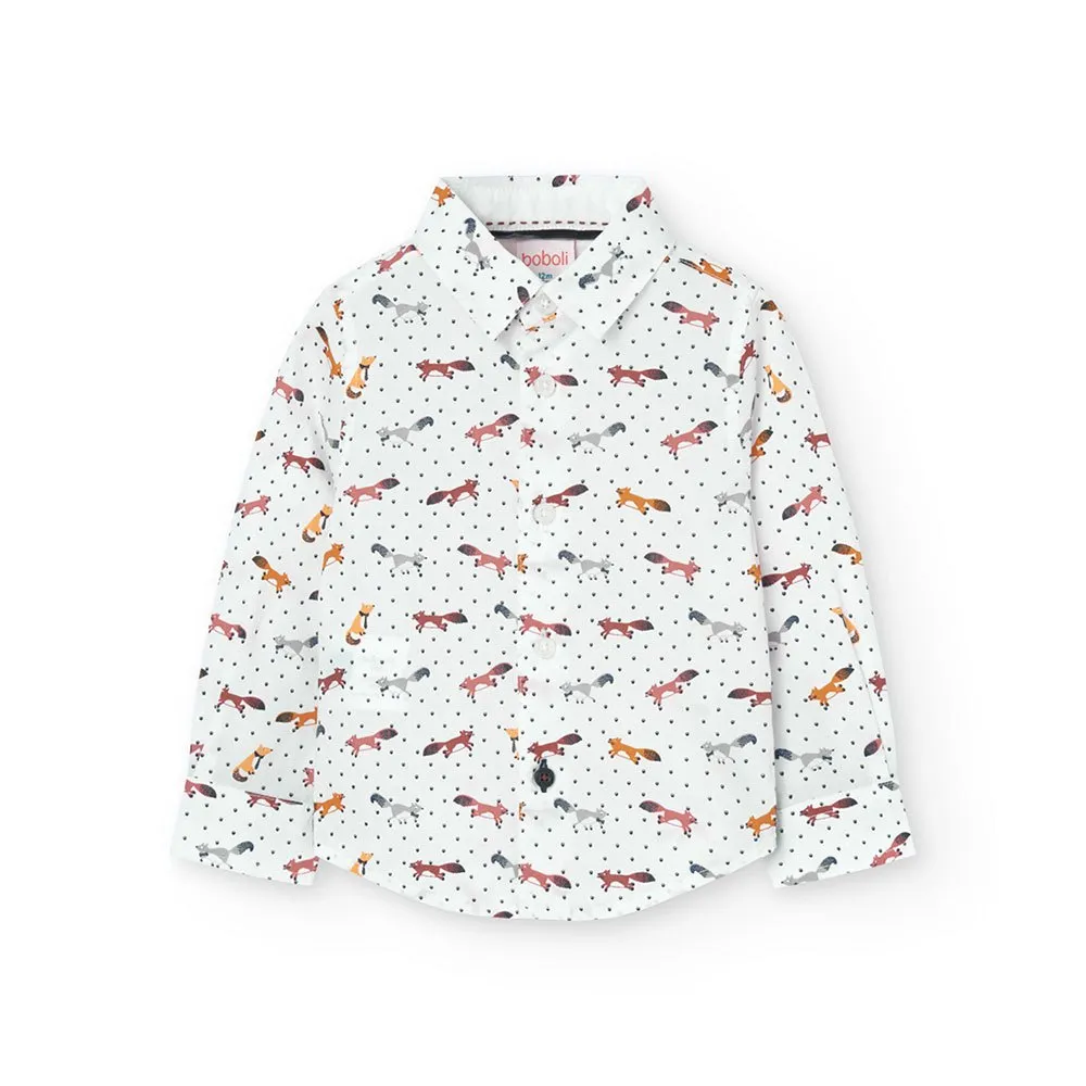 Boboli Poplin Skjorte Med Lange Ermer Boboli Poplin Skjorte Med Lange Ermer