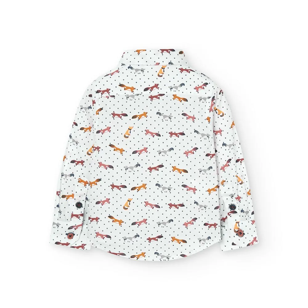 Boboli Poplin Skjorte Med Lange Ermer Boboli Poplin Skjorte Med Lange Ermer