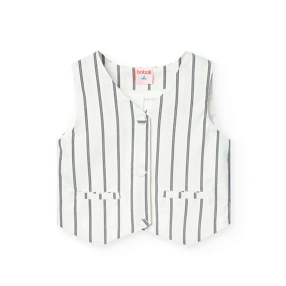 Boboli Striped Vest, Navy bicolor list, 16Y Boboli Striped Vest, Navy bicolor list, 16Y