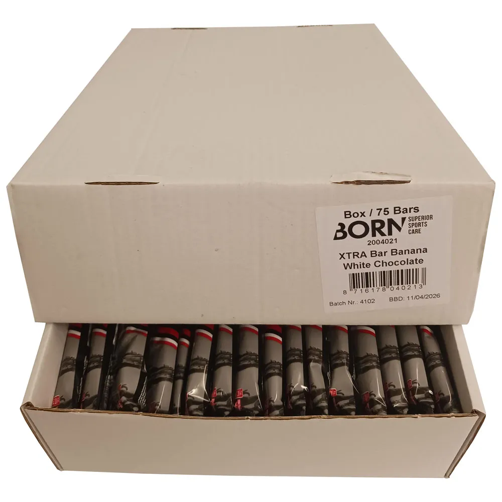 BORN Energibar Boks Banan Og Hvit Sjokolade 50g 75 Enheter, Black, One Size BORN Energibar Boks Banan Og Hvit Sjokolade 50g 75 Enheter, Black, One Size