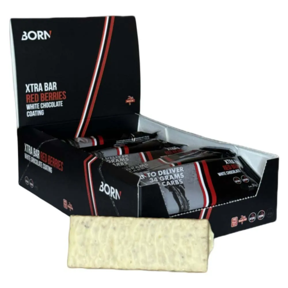 BORN Xtra Energibar Boks Røde Frukter 50g 15 Enheter, Black, One Size