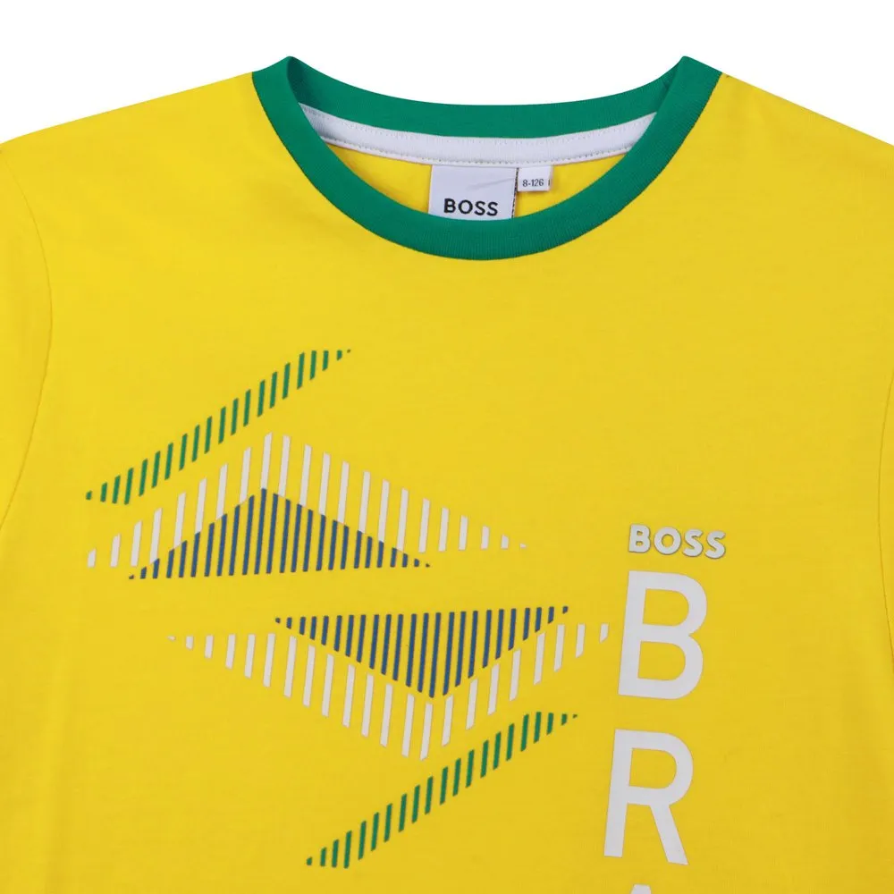 Boss J25m08 Kortarmet T-skjorte, Yellow, 4Y Boss J25m08 Kortarmet T-skjorte, Yellow, 4Y