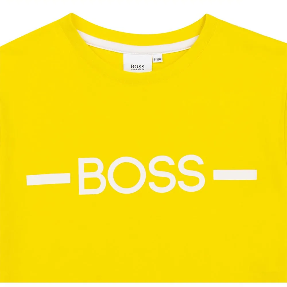 Boss J25n29 Kortarmet T-skjorte, Yellow, 16Y