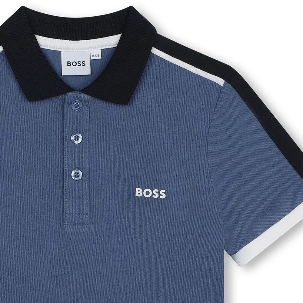 Boss J50766 Kortermet Poloskjorte, Blue, 6Y Boss J50766 Kortermet Poloskjorte, Blue, 6Y
